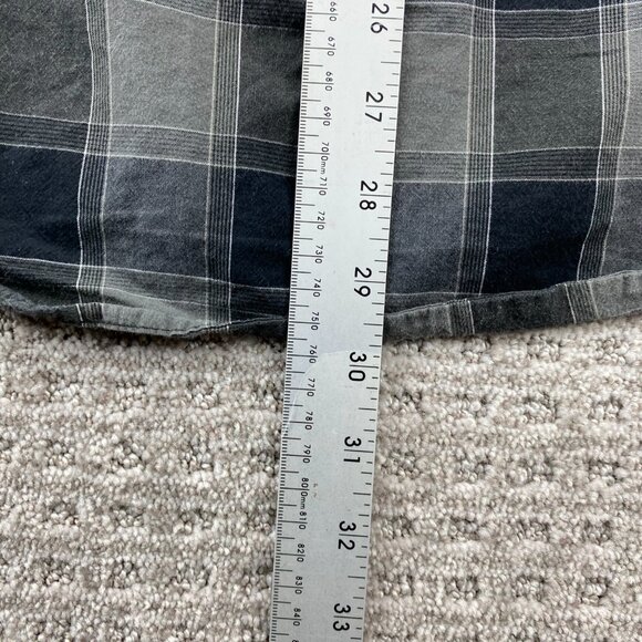 QUIKSILVER Shirt Men Small S Black Gray Plaid Button Up Long Sleeve Polo Preppy - Picture 9 of 9